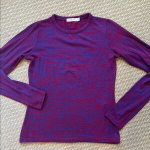 rag & bone Long Sleeve Tee - Red and Blue